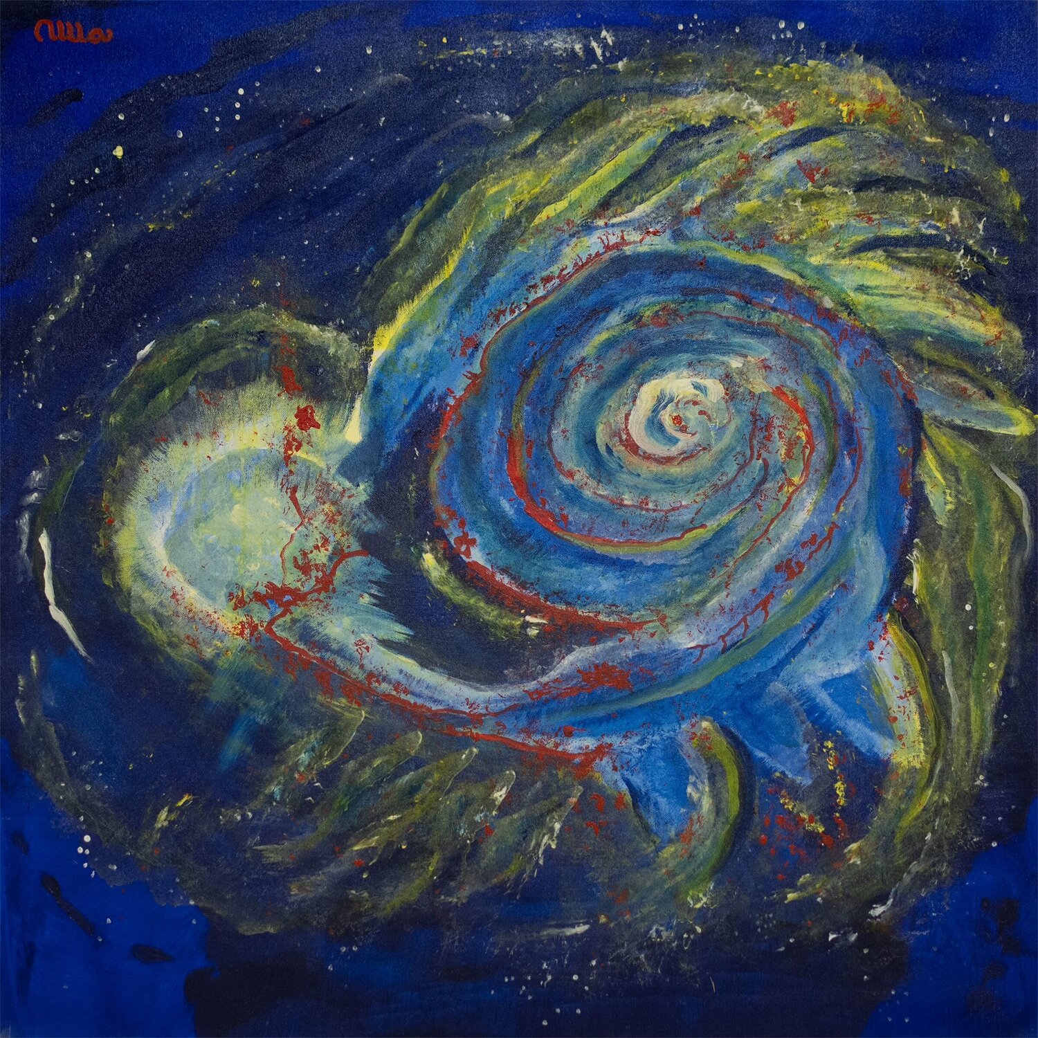 Outer Space Explosions Ulla Plougmand Origineel schilderij te koop
