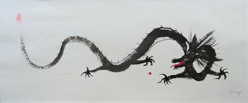Drache by Ute Lempp, 油畫 for Sale on Singulart