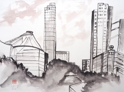 Potsdamer Platz Berlin von Ute Lempp, Werk auf Papier kaufen auf Singulart