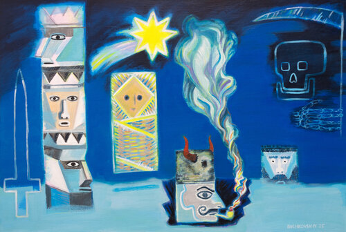 Nativity scene by Bohdan Buchkovskiy, 회화 for Sale on Singulart