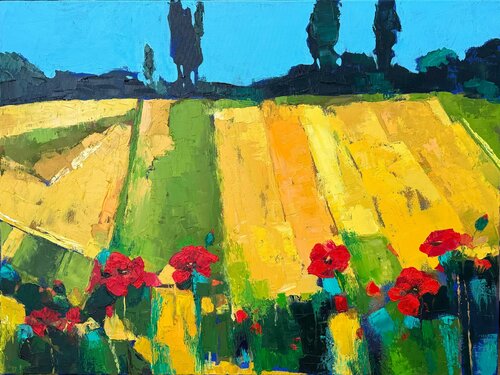 Ukrainian landscape van Olga Shangina, Schilderij te koop op Singulart