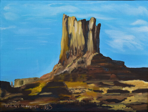 Fels des Monument Valley van Claudia Luethi alias Abdelghafar, Schilderij te koop op Singulart