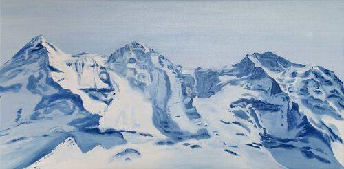 Eiger, Mönch und Jungfrau van Claudia Luethi alias Abdelghafar, Schilderij te koop op Singulart