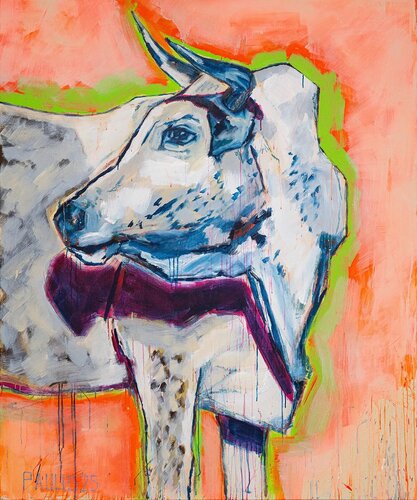 Kuh mit Schatten de Tina Paulus, Pintura a la venta en Singulart