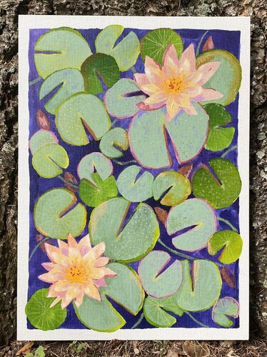 Les jardins d'eau n°3 von Lonidia, Malerei kaufen auf Singulart