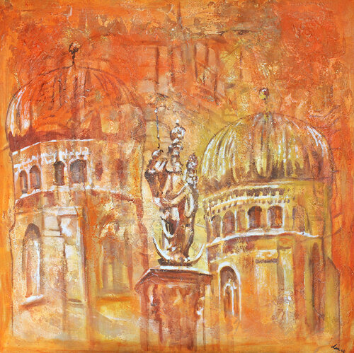 münchner Frauentürme von Ursula Leinfelder, Malerei kaufen auf Singulart