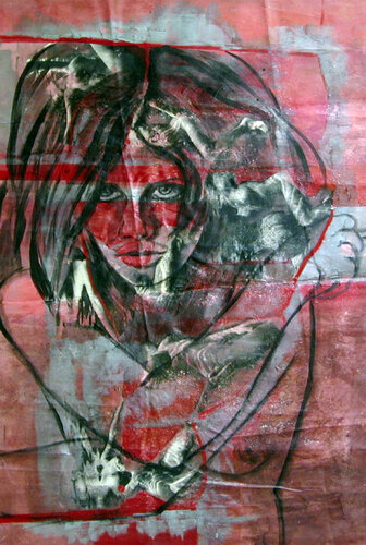 Uschi Obermaier van Ursula Leinfelder, Schilderij te koop op Singulart