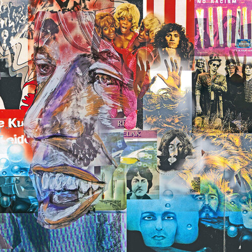 wild live_Collage, eigene Zeichnung, Mixed Media auf Aludibond, Unikat di Ursula Leinfelder, Digitale in vendita su Singulart