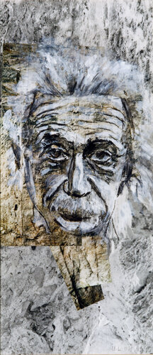 Einstein – Bildcollage Zeichnung von Ursula Leinfelder, Zeichnungen kaufen auf Singulart