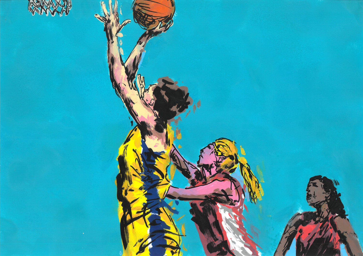 Women in basketball Marcos Buarque de Hollanda Zeichnungen zu verkaufen