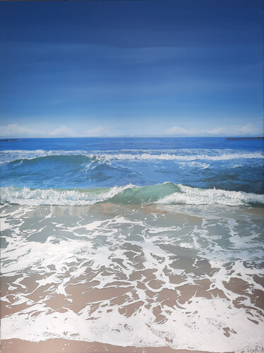 Netanya Beach. December van Maryia Benedziktovich, Schilderij te koop op Singulart
