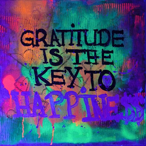 Gratitude is the key to Happine$$ van Tanya Silva, Schilderij te koop op Singulart