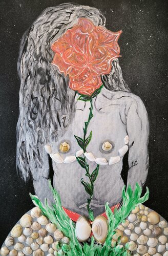 Woman in Universe - Trandafir by Tanya Silva, 회화 for Sale on Singulart