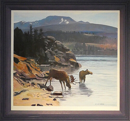 Moose in Yellowstone Park by Gerald Miles, Painting for Sale on Singulart