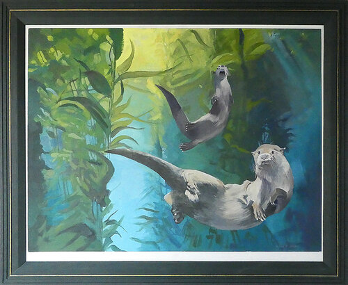Sea Otters von Gerald Miles, Malerei kaufen auf Singulart
