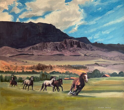 Rounding up wild horses Gerald Miles