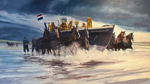 Launching the Abraham Fock by Gerald Miles, Painting for Sale on Singulart
