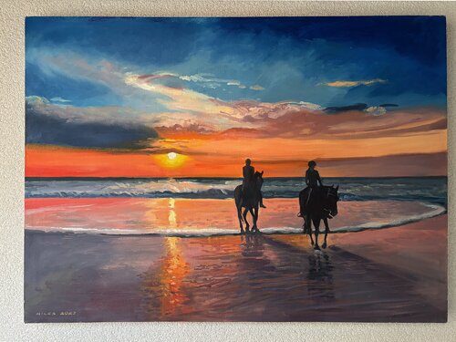 Beach Riders van Gerald Miles, Schilderij te koop op Singulart