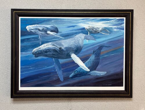 Humpback Whales di Gerald Miles, Pittura in vendita su Singulart