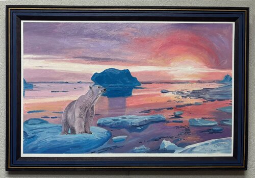 Polar sunrise van Gerald Miles, Schilderij te koop op Singulart