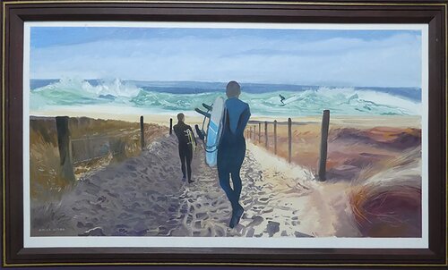 Heading for the surf von Gerald Miles, Malerei kaufen auf Singulart