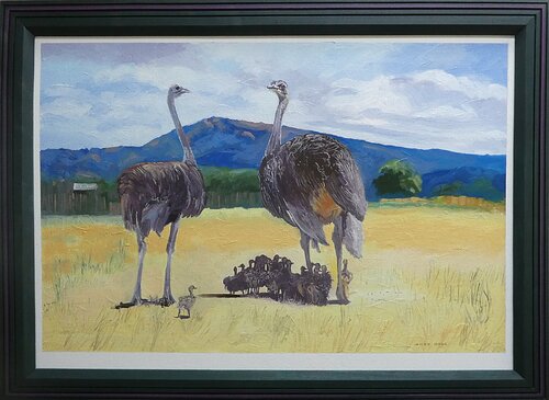 An Ostrich Creche van Gerald Miles, Schilderij te koop op Singulart