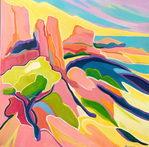 sunset sur les calanques van Hortense BATAILLE, Schilderij te koop op Singulart