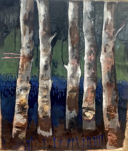 Si sta come d' autunno, sugli alberi, le foglie de Giovanna Bianco, Pintura a la venta en Singulart