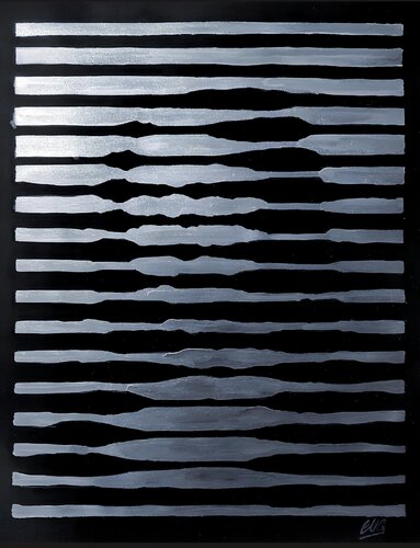Gioconda Stripes Silver XL by walter geraci, Painting for Sale on Singulart