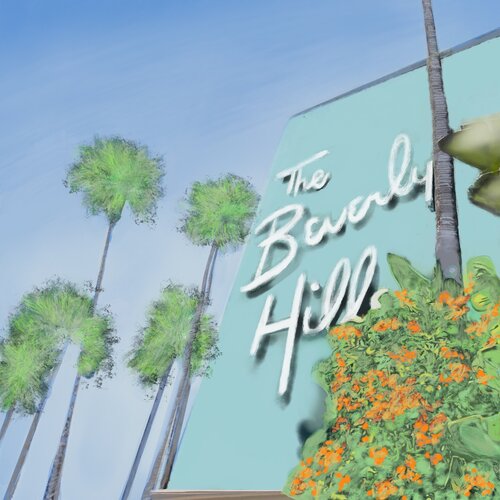 Beverly Hills Hotel van Marily Vaillancourt, Schilderij te koop op Singulart