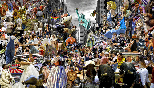 Serie: Teatros de la Democracia. Título: Sueños y Utopías de Botero en el Mediterráneo - formato XXL - Pop surrealismo von El Pop surrealista Ortega, Digital kaufen auf Singulart