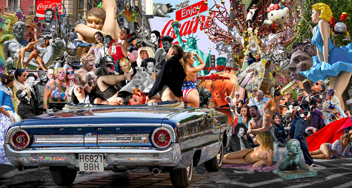 Serie: Teatros de la Democracia. Título: Cocaína para Isabel la Católica - formato XXL - Pop surrealismo by El Pop surrealista Ortega, 디지털 for Sale on Singulart