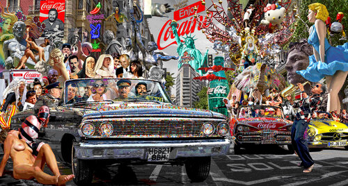 Serie: Teatros de la Democracia. Título: Cocaína para Isabel la Católica II - formato XXL - Pop surrealismo di El Pop surrealista Ortega, Digitale in vendita su Singulart