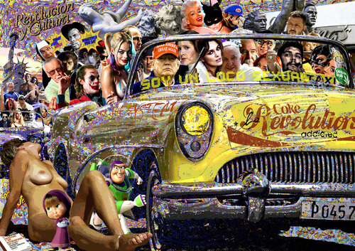 Serie: Teatros de la Democracia (2024-2025) Hagamos como en América - formato XL - Pop surrealismo von El Pop surrealista Ortega, Andere Medien kaufen auf Singulart