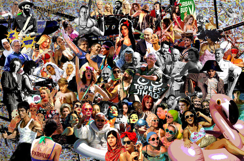 Serie: Teatros de la Democracia. Título: WATER OF LOVE - formato XXL - Pop surrealismo von El Pop surrealista Ortega, Andere Medien kaufen auf Singulart