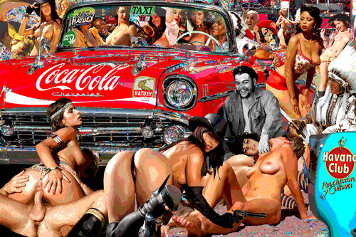 Serie: Teatros de la Democracia. Los Sueños del Indio con el Ché Guevara  - formato XL - Pop surrealismo von El Pop surrealista Ortega, Andere Medien kaufen auf Singulart