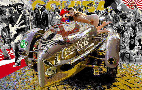 Serie: Teatros de la Democracia. Título: Sueño de Tarantino en tierra de Ángeles y Demonios  - formato XXL - Pop surrealismo von El Pop surrealista Ortega, Andere Medien kaufen auf Singulart