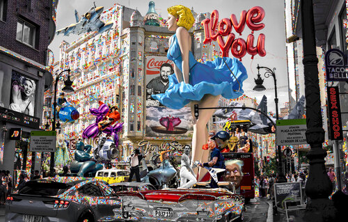 Serie: Cocaína para Isabel la Católica. Who is that girl in Valencia - formato XL - Pop surrealismo di El Pop surrealista Ortega, Altri media in vendita su Singulart