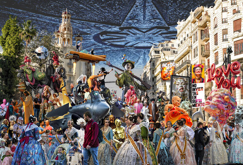 Serie: Cocaína para Isabel la Católica. Sueño irracional de Will Smith con los Señores de la Guerra en tierra de Isabel la Católica - formato XL - Pop surrealismo by El Pop surrealista Ortega, Other Media for Sale on Singulart