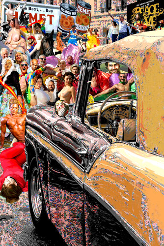 Serie: Teatros de la Democracia. Los Sueños del Indio con el Ché Guevara  - formato XL - Pop surrealismo by El Pop surrealista Ortega, Other Media for Sale on Singulart