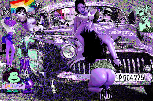 Serie: Teatros de la Democracia. Título: Ocean Race Party in the Mediterráneo II - formato XL - Pop surrealismo par El Pop surrealista Ortega, Autres supports en vente sur Singulart
