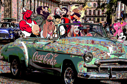 Serie: Teatros de la Democracia. Título: El Sueño Roto - formato XL - Pop surrealismo par El Pop surrealista Ortega, Autres supports en vente sur Singulart