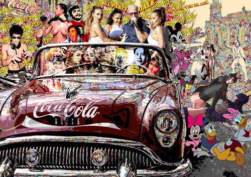 Serie: Teatros de la Democracia. Título: Sueño de Mao Tse Tung en La Habana - formato XL - Pop surrealismo von El Pop surrealista Ortega, Andere Medien kaufen auf Singulart