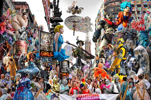 Serie: Cocaína para Isabel la Católica. titulo: Utopías de de un Rey sin reino con los Señores de la Guerra en tierras de Isabel la Católica II - formato XXL - Pop surrealismo by El Pop surrealista Ortega, Other Media for Sale on Singulart