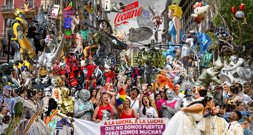 Serie: Cocaína para Isabel la Católica. Título: Sueño y irracioanal de Pablo Abascal con los Señores de la Guerra en tierra de Isabel la Católica - formato XXL - Pop surrealismo - Grandes formatos personalizados por encargo para bodas by El Pop surrealista Ortega, デジタル for Sale on Singulart