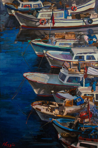Port in Antalya by Nargiz Guliyeva, Painting for Sale on Singulart