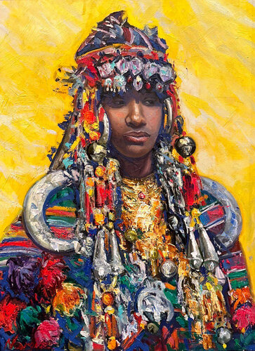 Cry of the Family. African girl van Nargiz Guliyeva, Schilderij te koop op Singulart