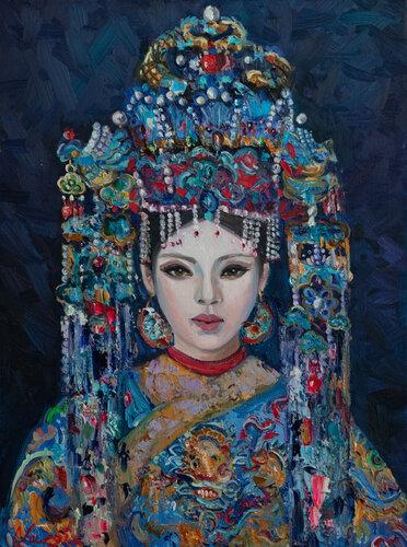 Asian beauty. Portrait ./Chinese girl 2 von Nargiz Guliyeva, Malerei kaufen auf Singulart