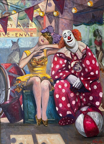 Clowns par Nargiz Guliyeva, Peinture en vente sur Singulart