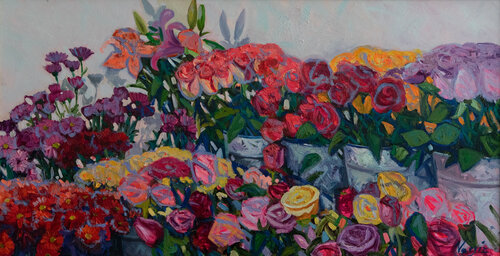 Flowers. Flower shop von Nargiz Guliyeva, Malerei kaufen auf Singulart